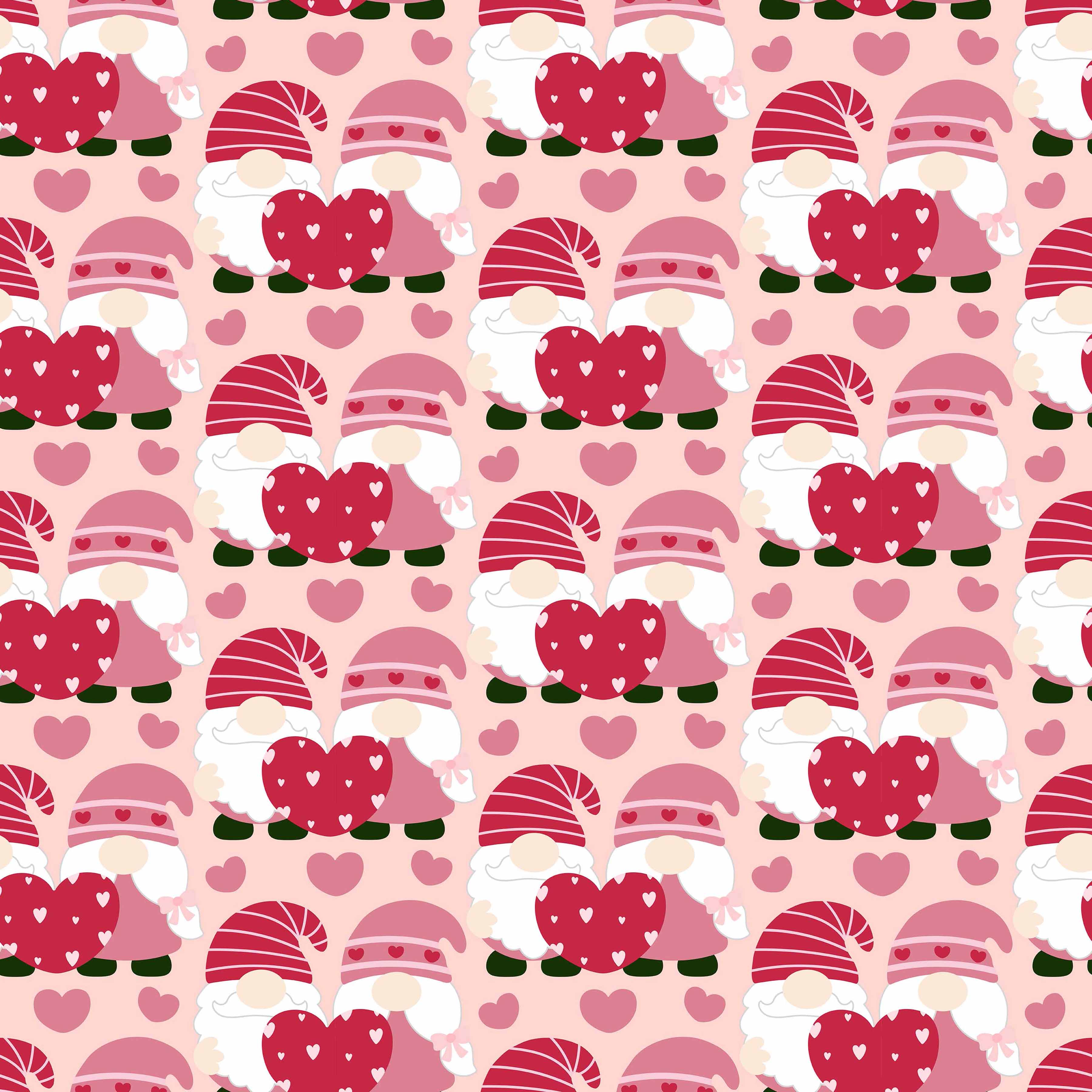 Valentines Day Gnome Seamless Digital Paper - CraftNest - Digital Crafting and Art