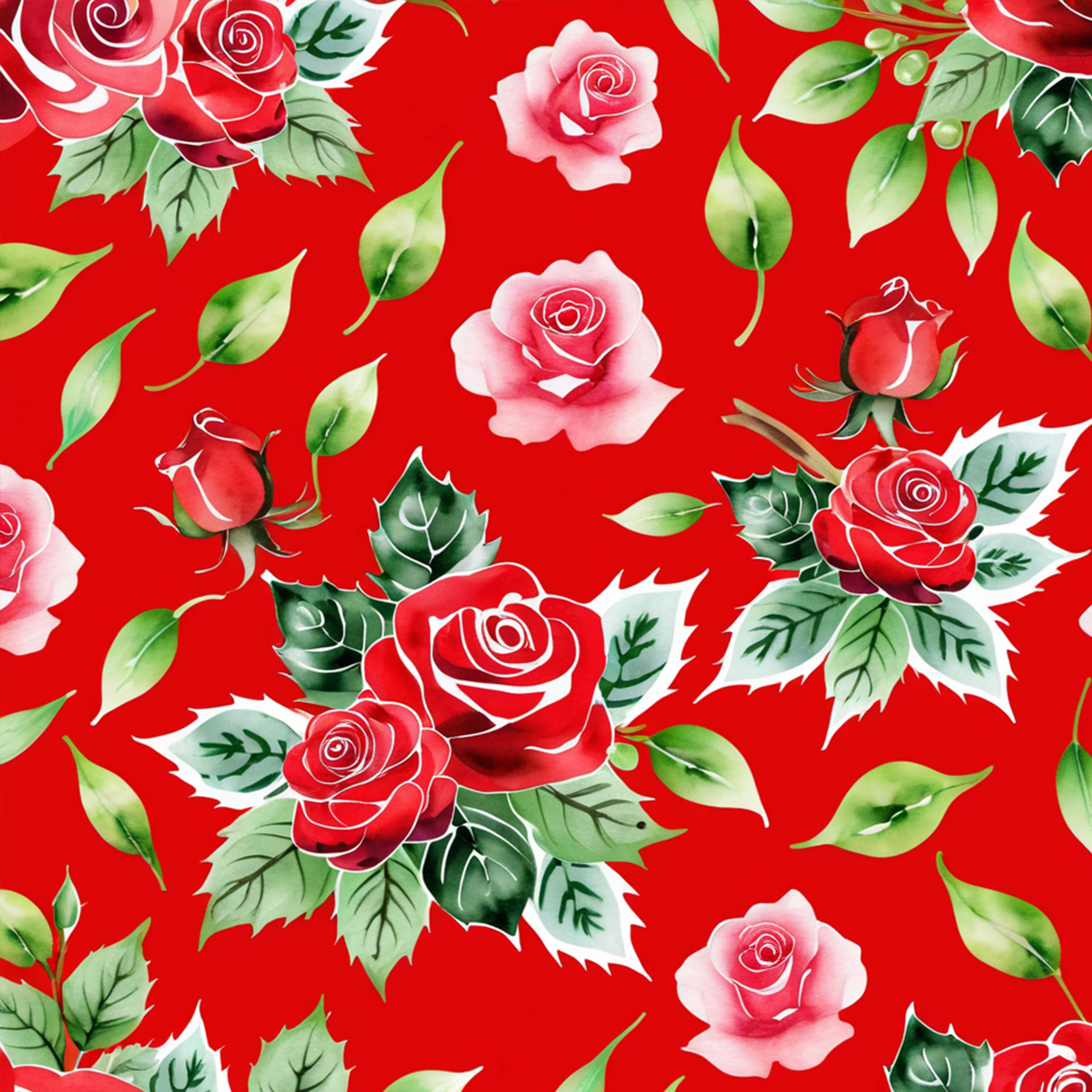 Christmas Roses Seamless Digital Paper - CraftNest - Digital Crafting and Art