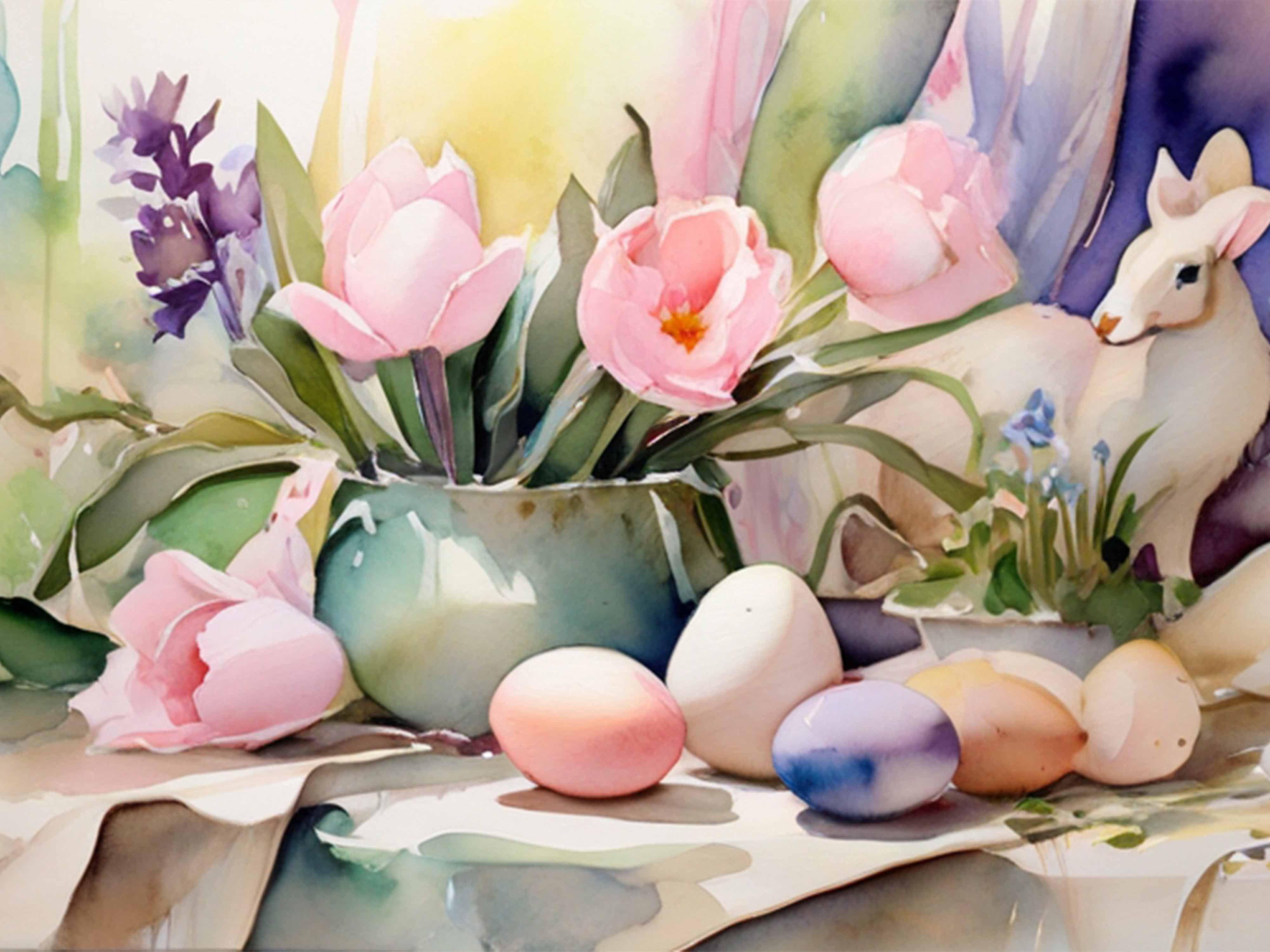 Easter Bunny Watercolor Seamless Pattern - CraftNest - Digital Crafting and Art