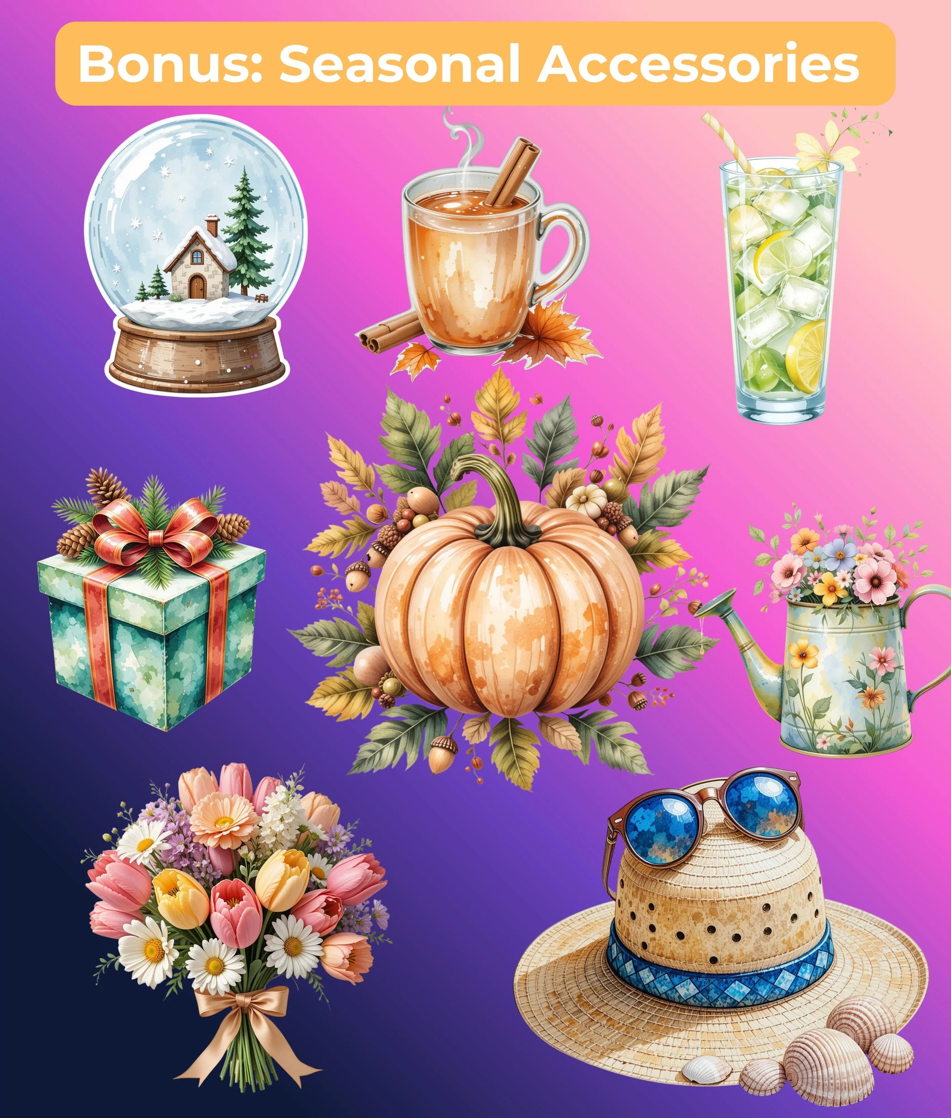 Dachshund Through the Seasons Clipart Bundle - CraftNest - Digital Crafting and Art