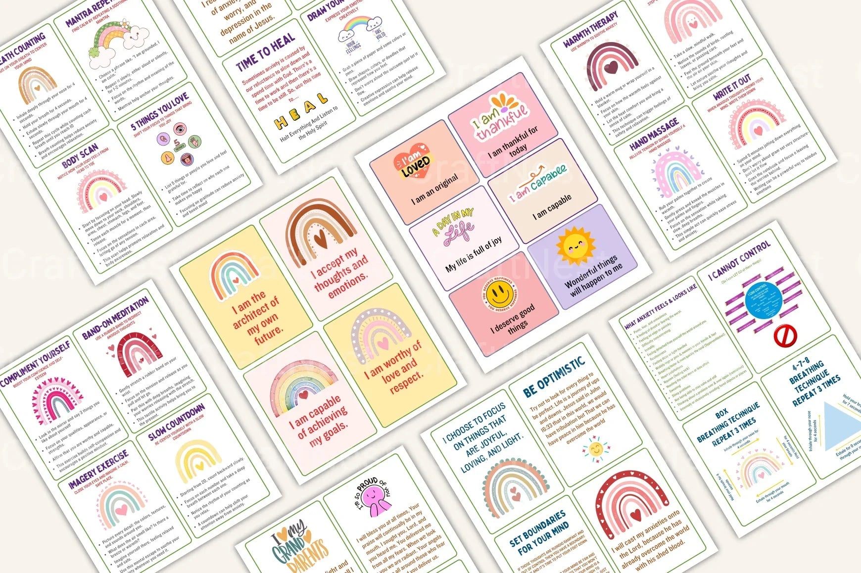 Anxiety Coping Skills Cards for Stress Relief - CraftNest - Digital Crafting and Art