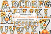 Floral Halloween Alphabet Clipart Bundle