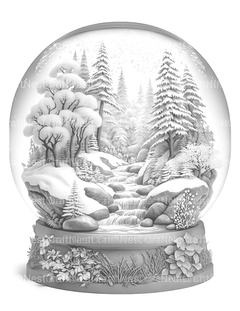 Snow Globe Nature Scene Coloring Book - CraftNest - Digital Crafting and Art