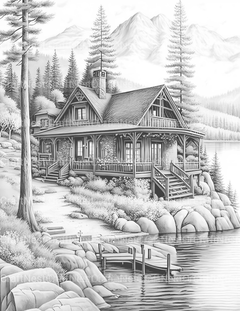 Cabins Coloring Book - CraftNest - Digital Crafting and Art