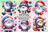 Funny Santa Claus 4th of July Clipart Bundle