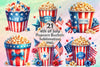 4th of July Popcorn Bucket Clipart Bundle 99