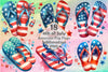 4th of July Flip Flops Clipart Bundle 2