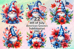4th of July Gnome Clipart Bundle 1 - CraftNest - Digital Crafting and Art