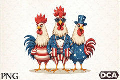 4th of July Chicken Clipart Bundle 88 - CraftNest - Digital Crafting and Art