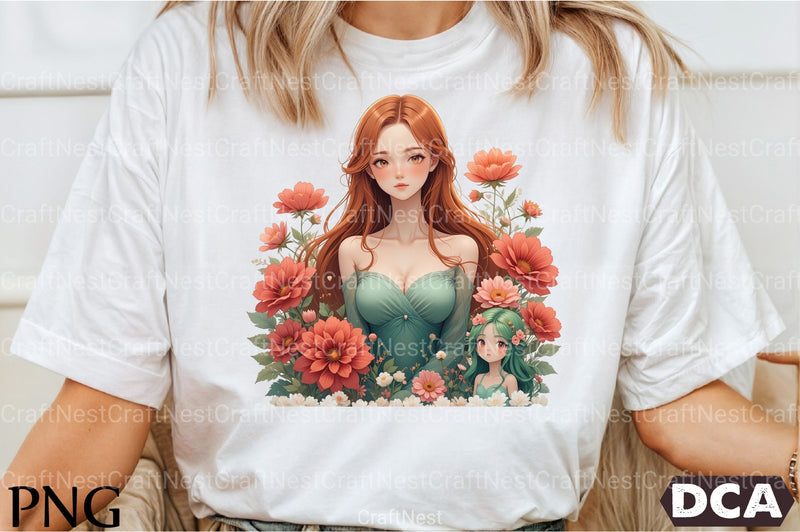 Floral Cute Girl Clipart Bundle - CraftNest - Digital Crafting and Art