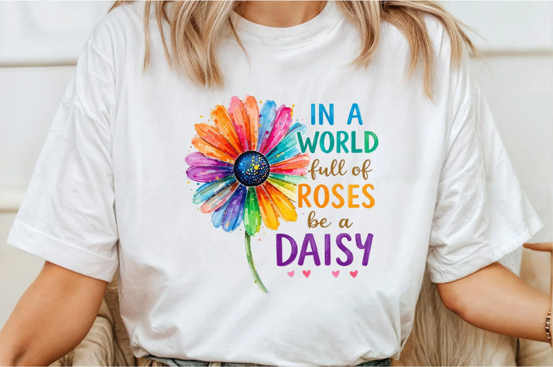 In a World Full of Roses, Be a Daisy Clipart Bundle - CraftNest - Digital Crafting and Art
