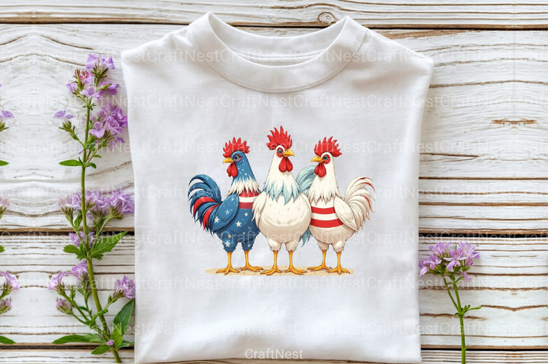 4th of July Chicken Clipart Bundle 55 - CraftNest - Digital Crafting and Art