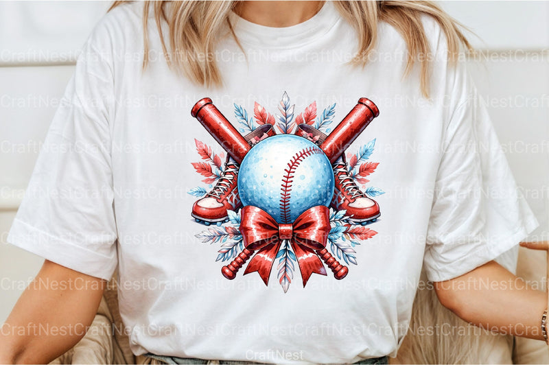 Baseball Clipart Bundle with Black Bow - CraftNest - Digital Crafting and Art