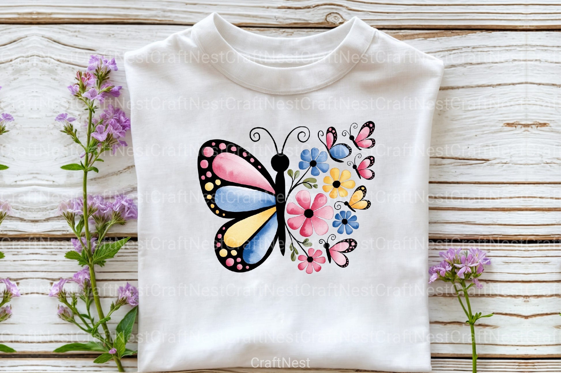 Floral Butterfly Clipart Bundle 55 - CraftNest - Digital Crafting and Art