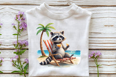 Summer Raccoons Clipart Bundle - CraftNest - Digital Crafting and Art