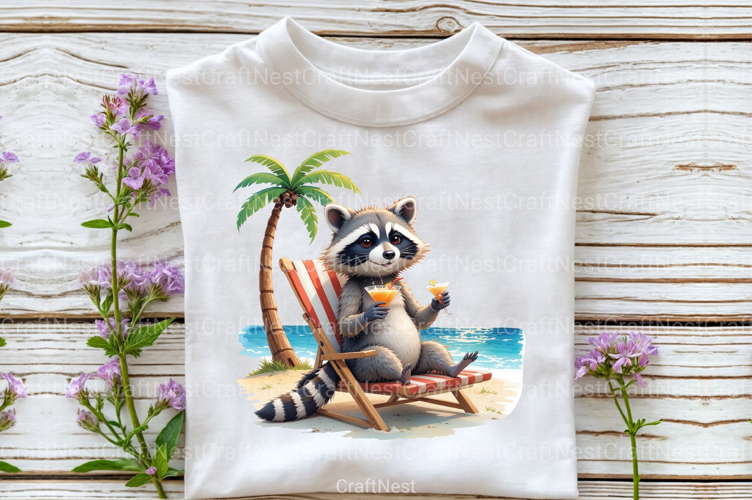 Summer Raccoons Clipart Bundle - CraftNest - Digital Crafting and Art