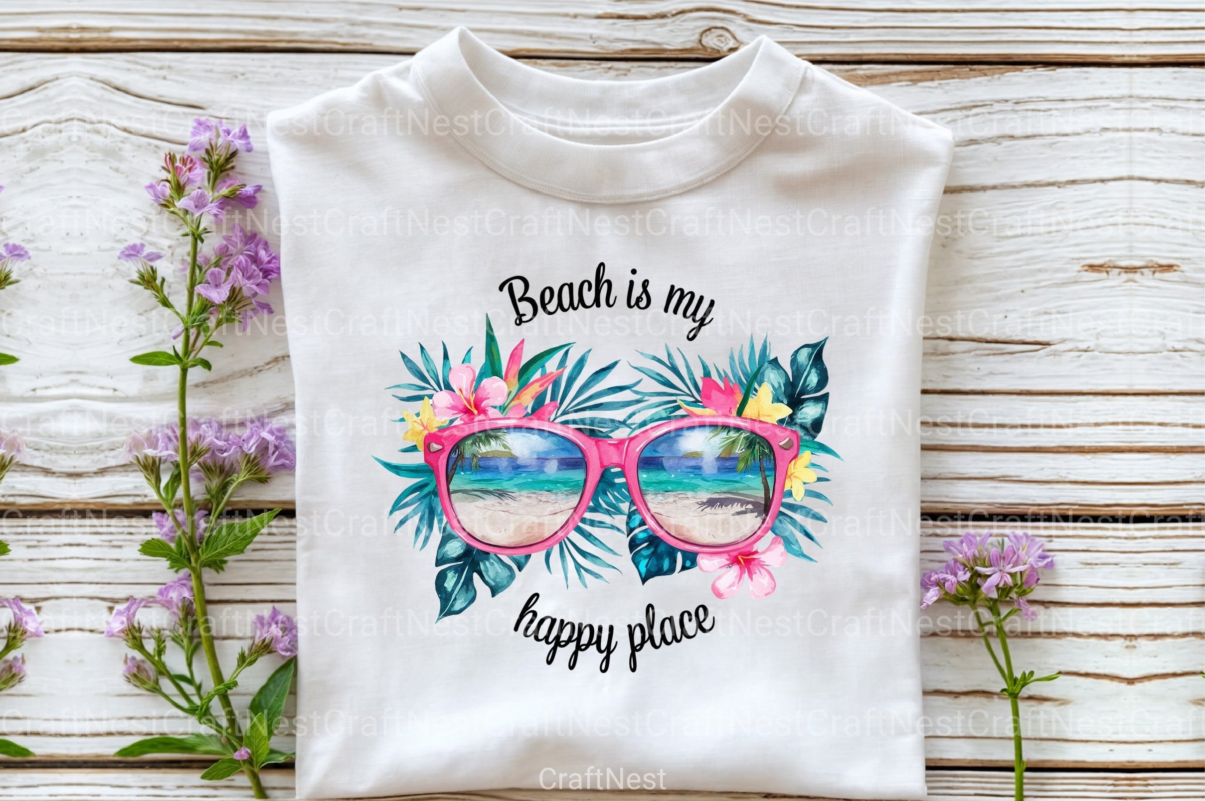 Beach Is My Happy Place Clipart Bundle - CraftNest - Digital Crafting and Art