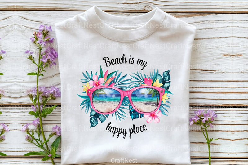Beach Is My Happy Place Clipart Bundle - CraftNest - Digital Crafting and Art