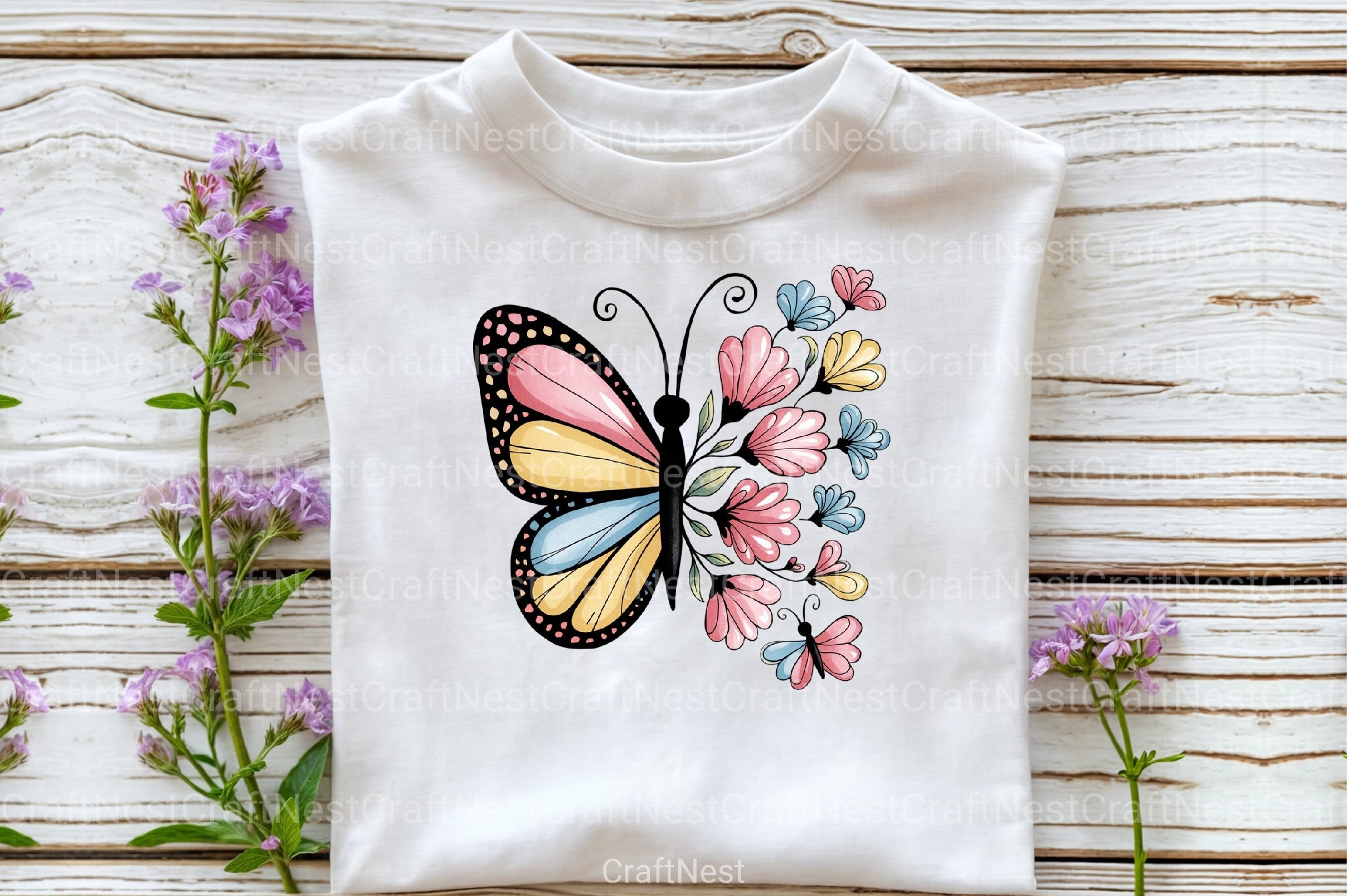 Floral Butterfly Clipart Bundle 2 - CraftNest - Digital Crafting and Art