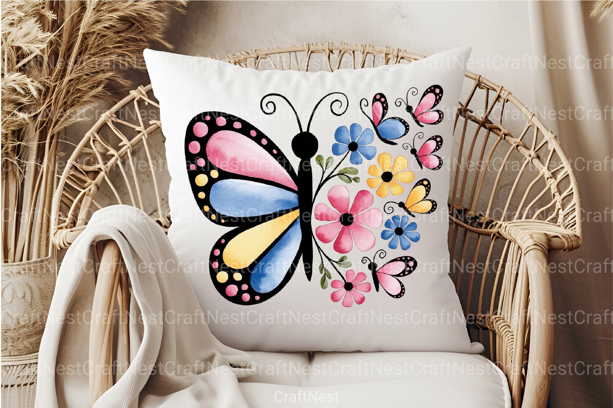 Floral Butterfly Clipart Bundle 55 - CraftNest - Digital Crafting and Art