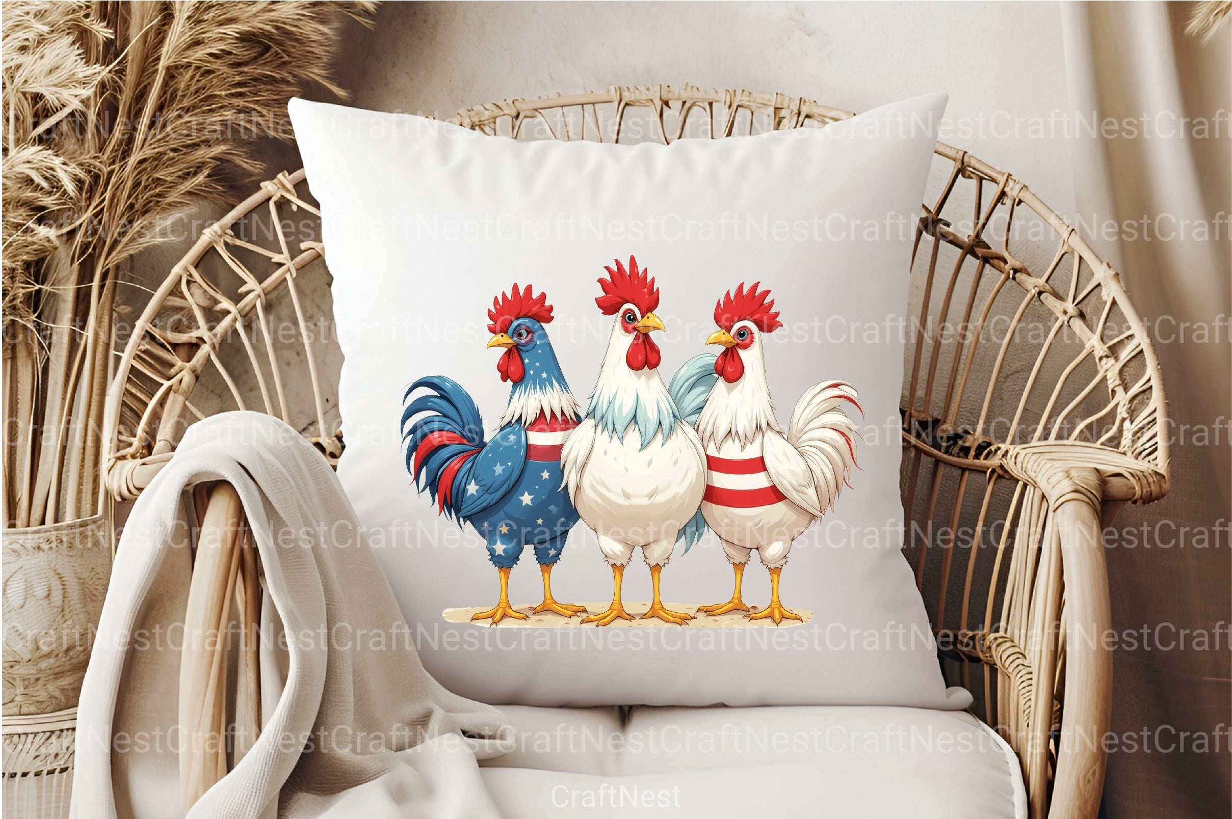 4th of July Chicken Clipart Bundle 55 - CraftNest - Digital Crafting and Art