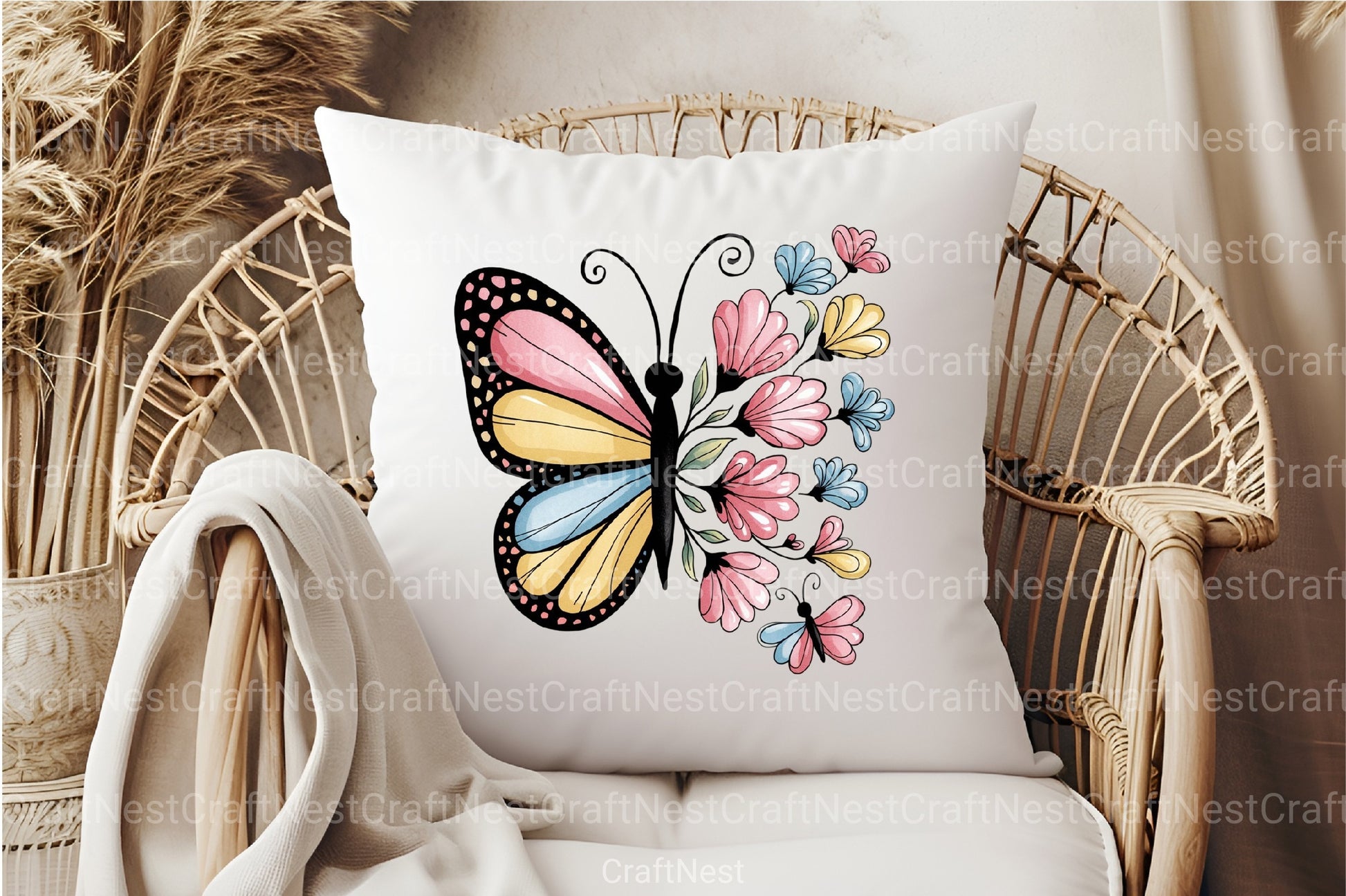 Floral Butterfly Clipart Bundle 2 - CraftNest - Digital Crafting and Art