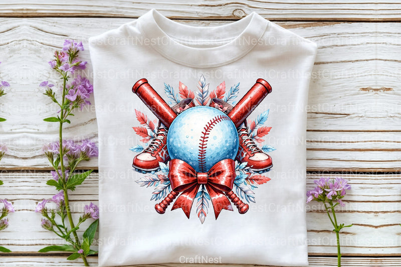 Baseball Clipart Bundle with Black Bow - CraftNest - Digital Crafting and Art