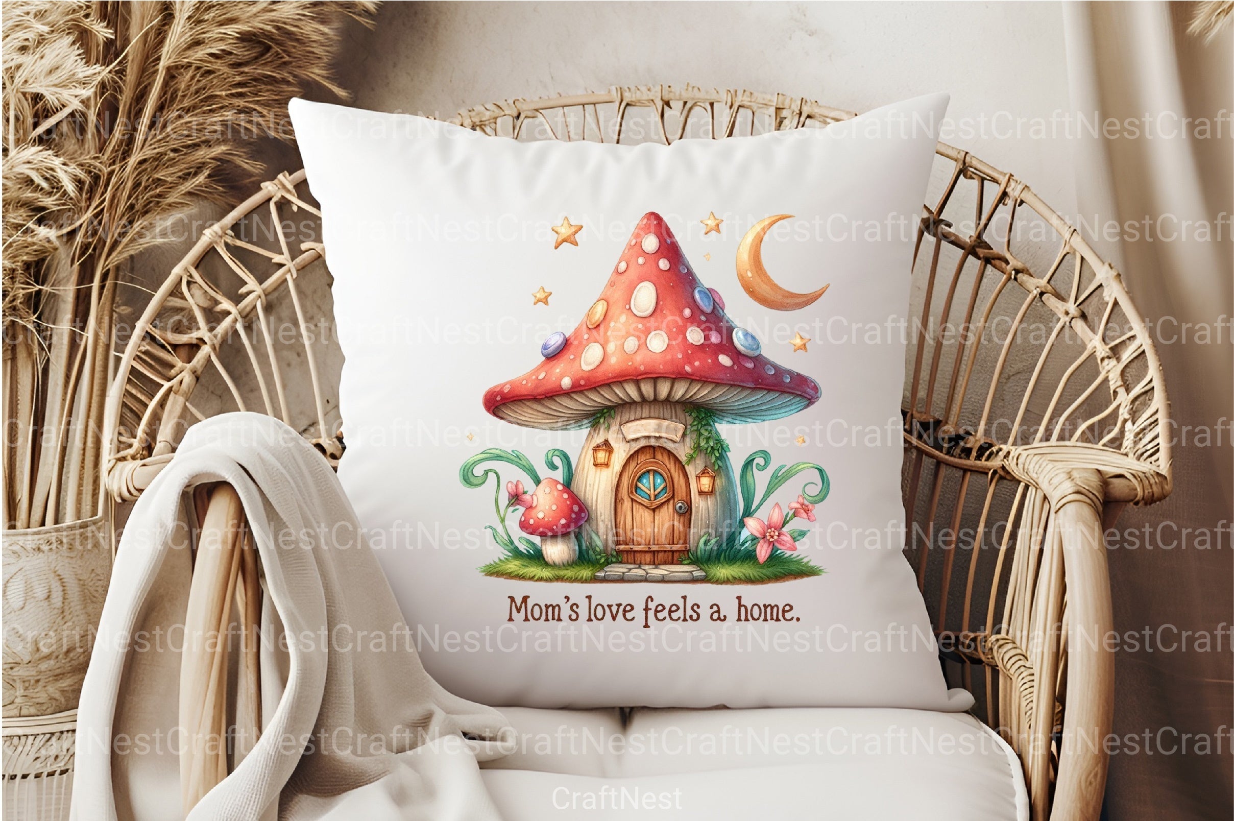 Mom's Love: Cozy Mushroom House Clipart Bundle - CraftNest - Digital Crafting and Art