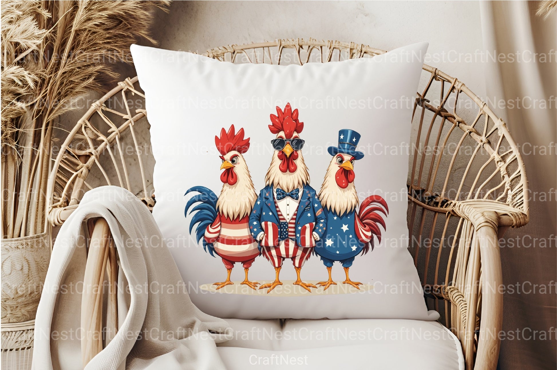 4th of July Chicken Clipart Bundle 88 - CraftNest - Digital Crafting and Art