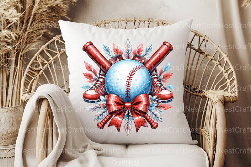 Baseball Clipart Bundle with Black Bow - CraftNest - Digital Crafting and Art