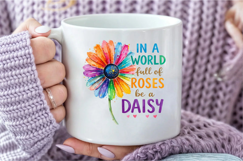 In a World Full of Roses, Be a Daisy Clipart Bundle - CraftNest - Digital Crafting and Art