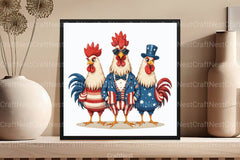 4th of July Chicken Clipart Bundle 88 - CraftNest - Digital Crafting and Art