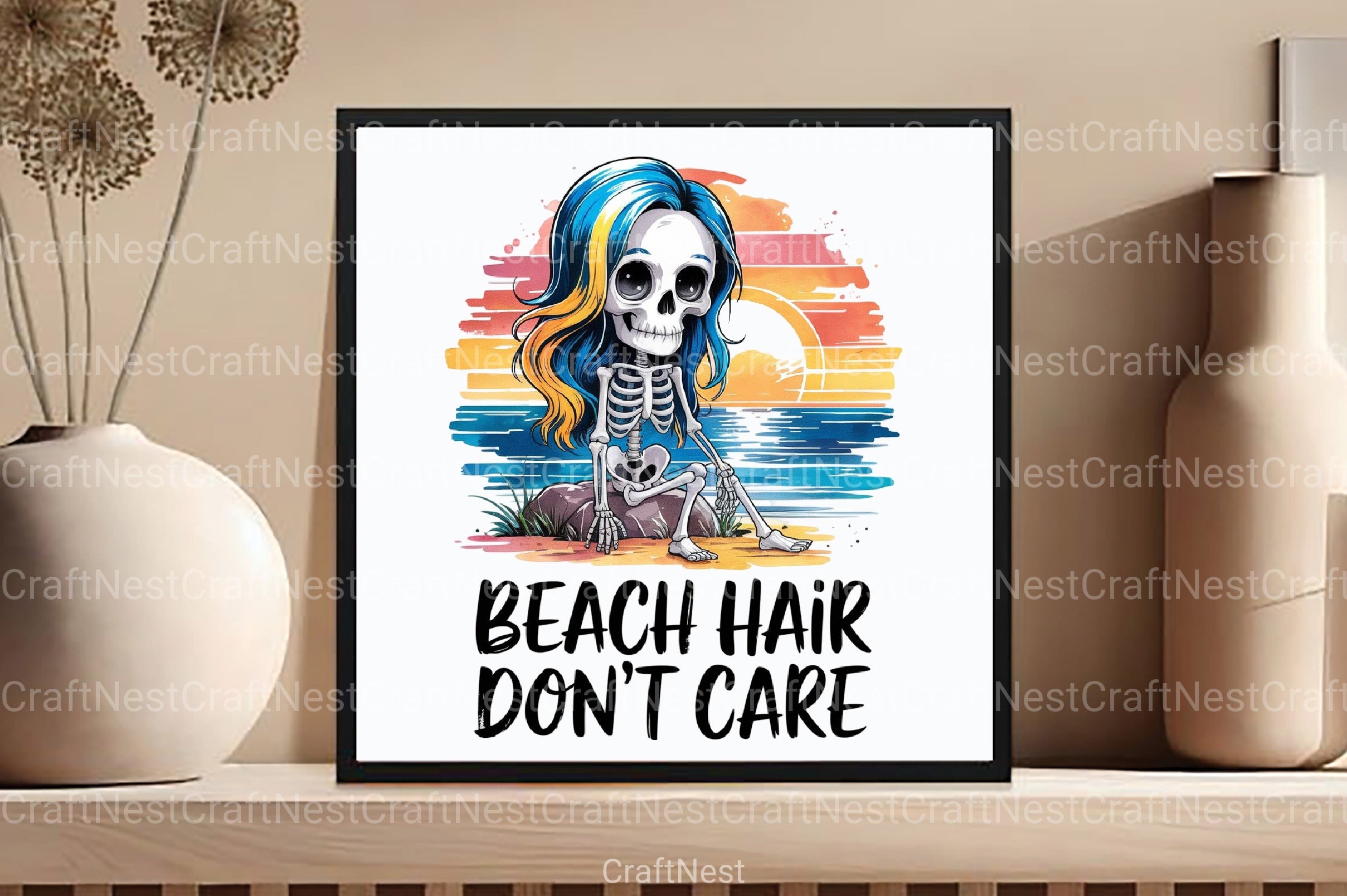 Beach Hair Don't Care Clipart Bundle 3 - CraftNest - Digital Crafting and Art