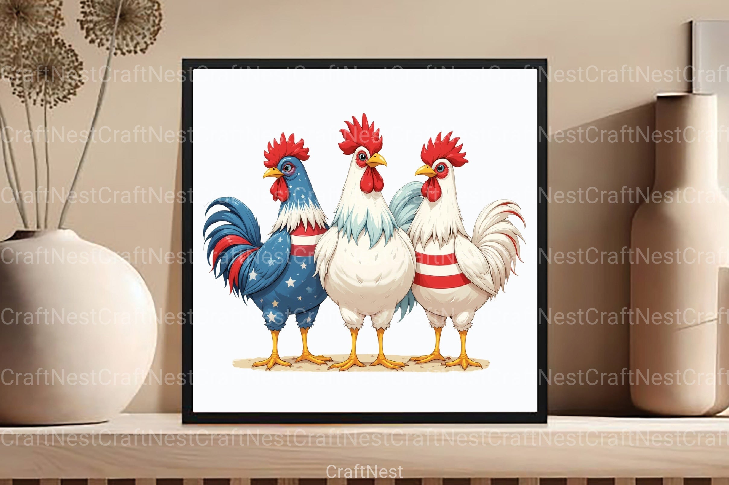 4th of July Chicken Clipart Bundle 55 - CraftNest - Digital Crafting and Art