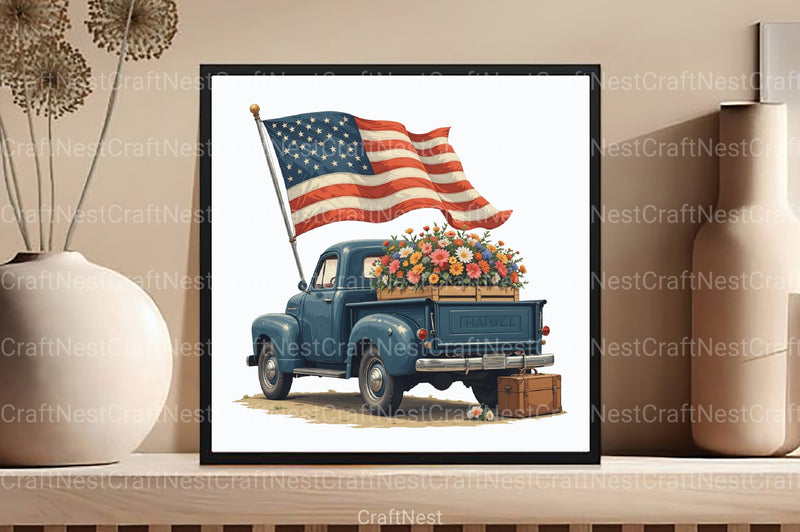 4th of July Car Clipart Bundle - CraftNest - Digital Crafting and Art