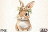 Floral White Bunny Clipart Bundle