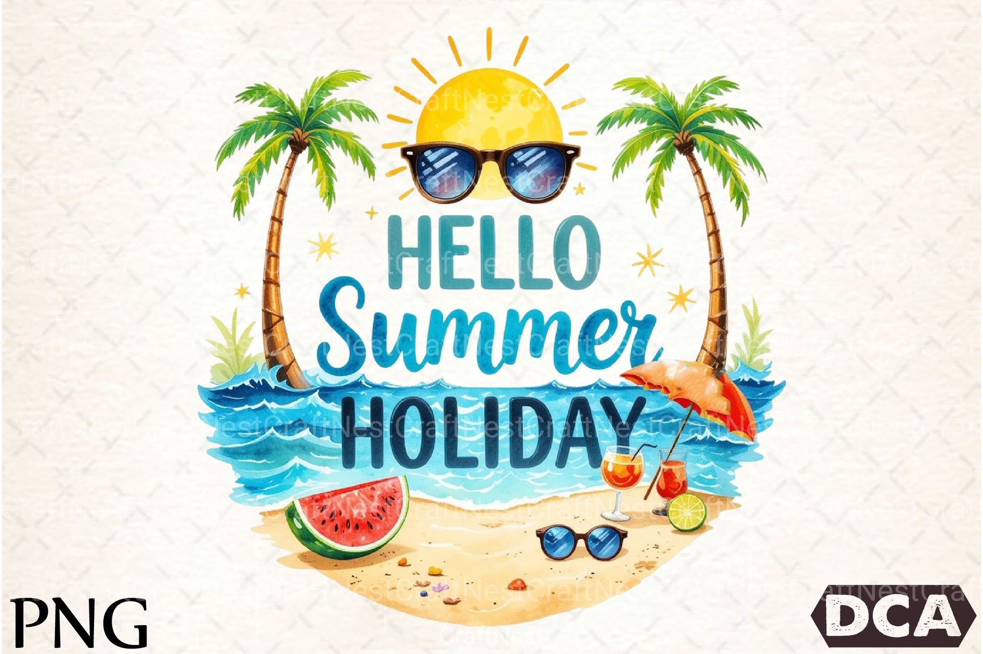 Hallo Summer Holiday Clipart Bundle - CraftNest - Digital Crafting and Art