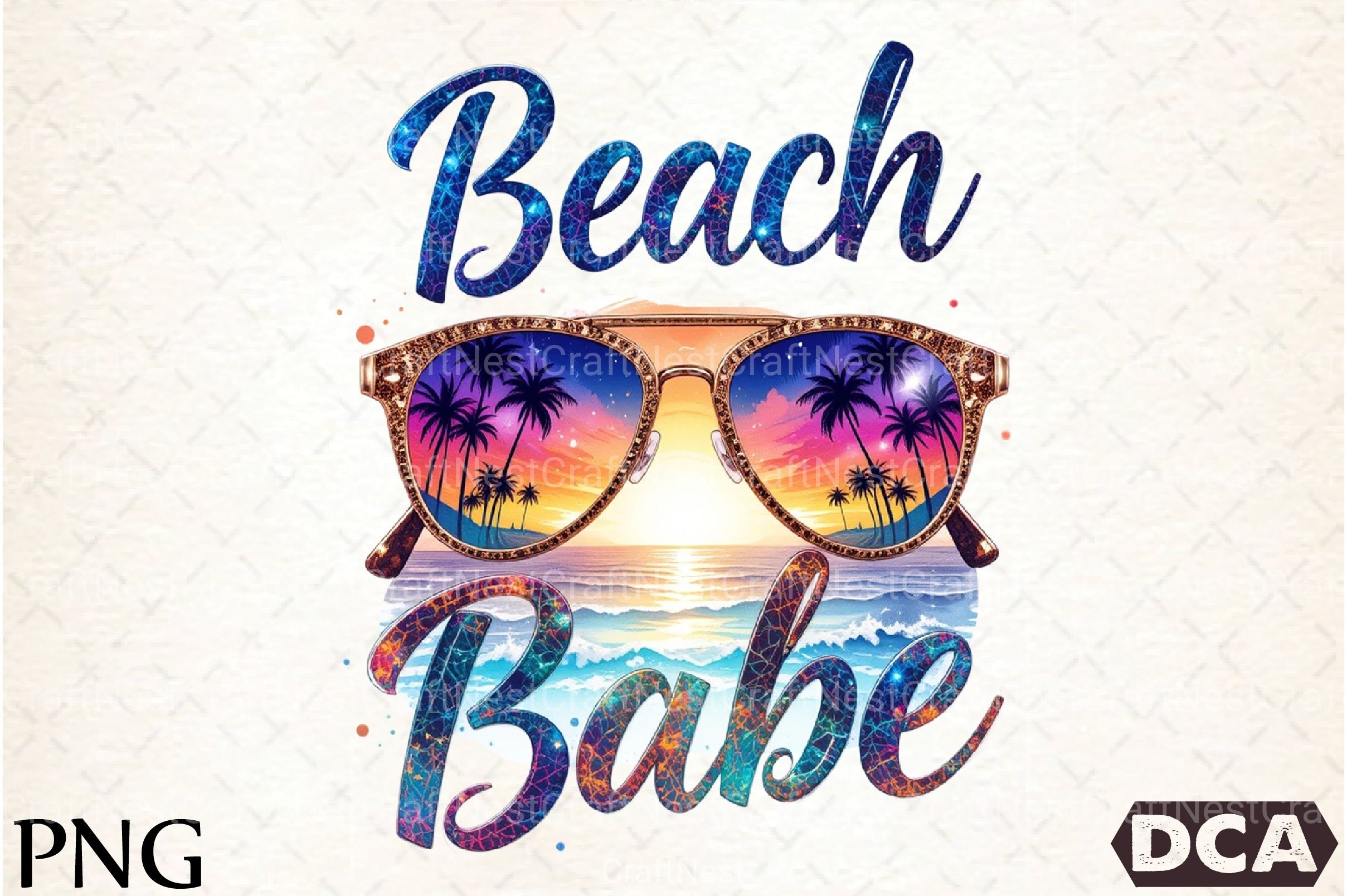 Beach Babe Summer Clipart Bundle - CraftNest - Digital Crafting and Art