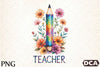 Teacher Floral Pencil Clipart Bundle