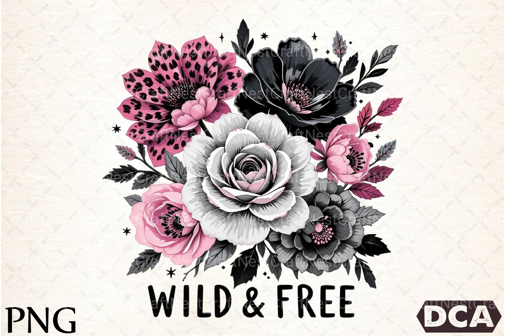 Black & White Flower Bouquet Clipart Bundle - CraftNest - Digital Crafting and Art