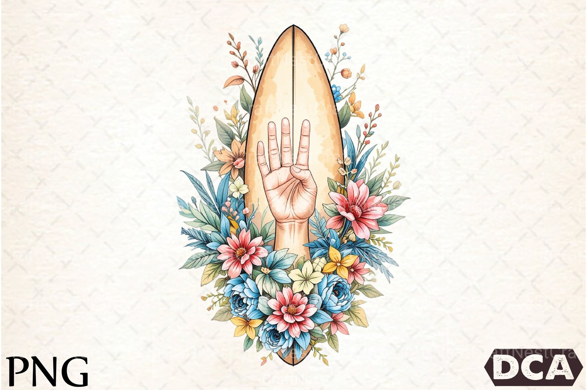 Colorful Floral Surfboard Clipart Bundle - CraftNest - Digital Crafting and Art