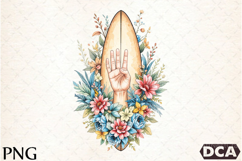 Colorful Floral Surfboard Clipart Bundle - CraftNest - Digital Crafting and Art