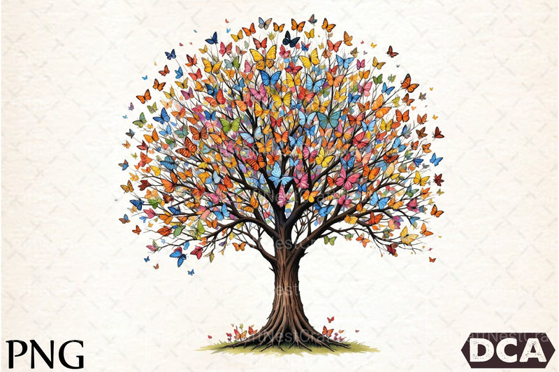 Flower Tree with Birds & Butterflies Clipart Bundle - CraftNest - Digital Crafting and Art