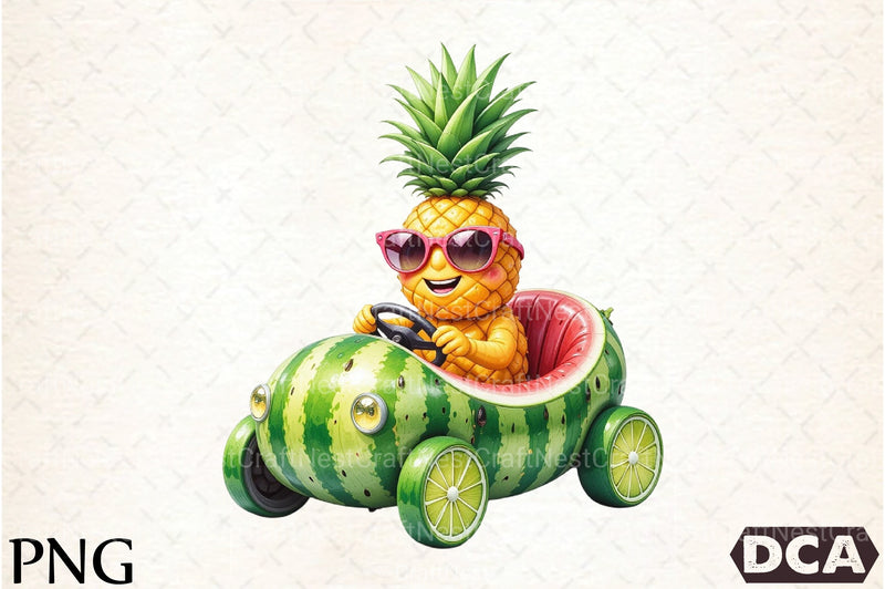 Summer Pineapple Car Clipart Bundle - CraftNest - Digital Crafting and Art