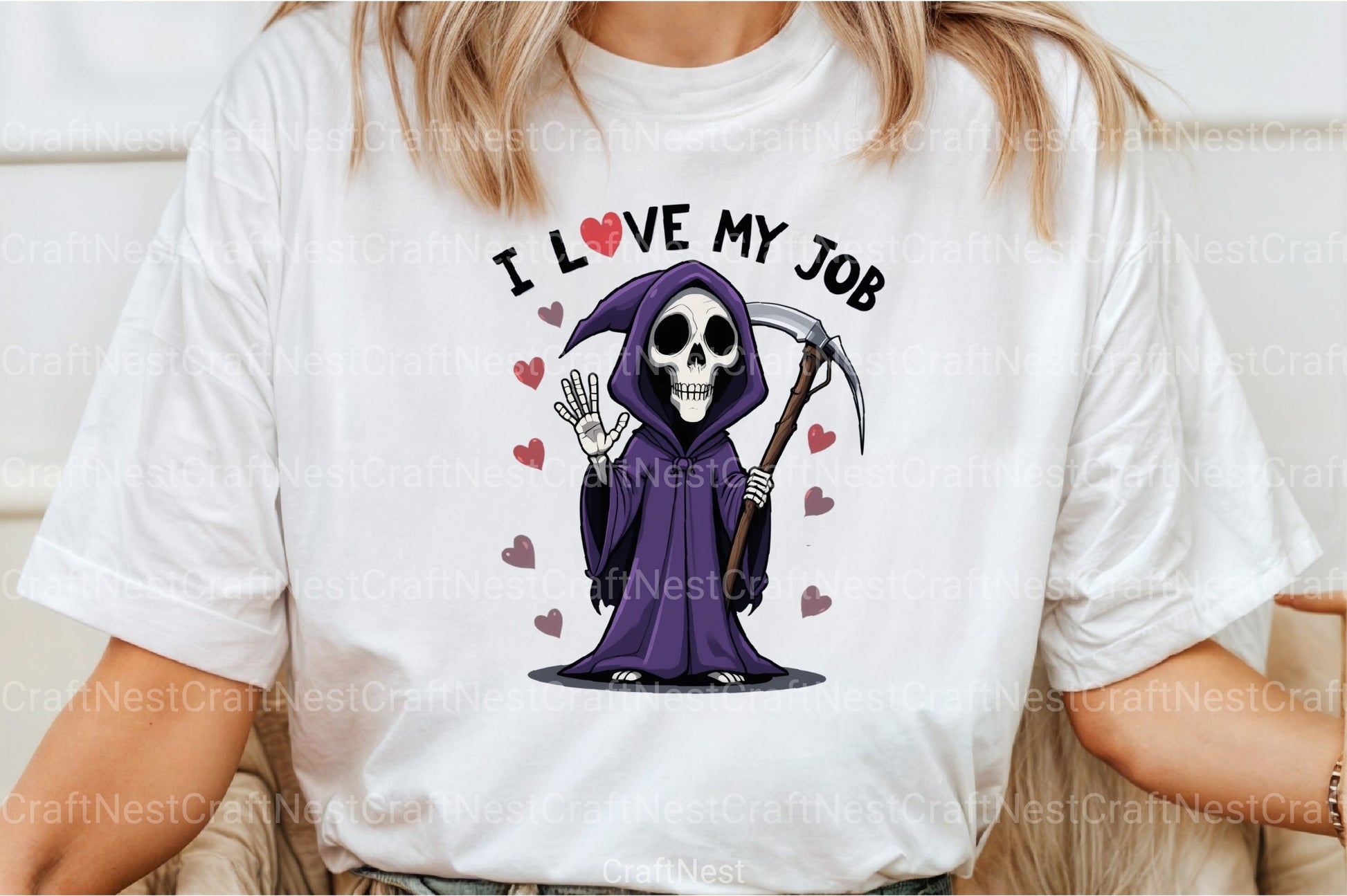 I Love My Job Reaper Cartoon Clipart Bundle - CraftNest - Digital Crafting and Art