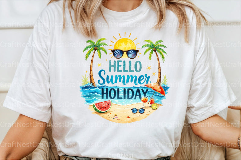 Hallo Summer Holiday Clipart Bundle - CraftNest - Digital Crafting and Art
