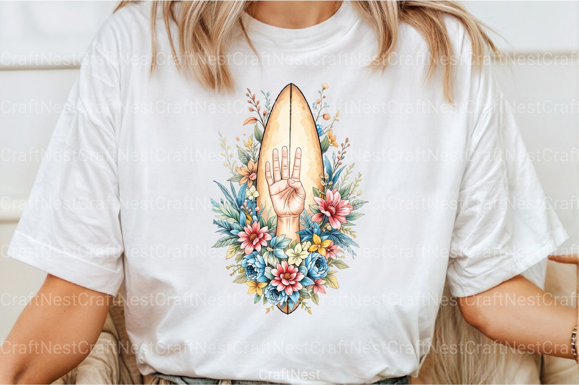 Colorful Floral Surfboard Clipart Bundle - CraftNest - Digital Crafting and Art