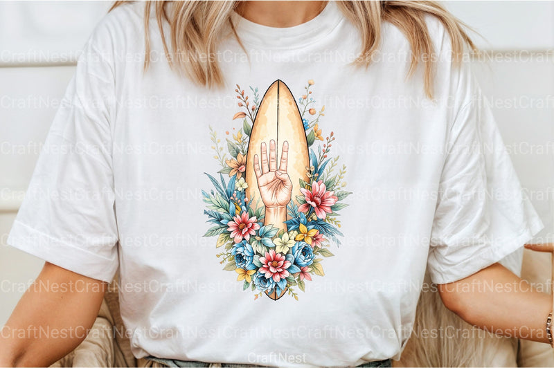 Colorful Floral Surfboard Clipart Bundle - CraftNest - Digital Crafting and Art