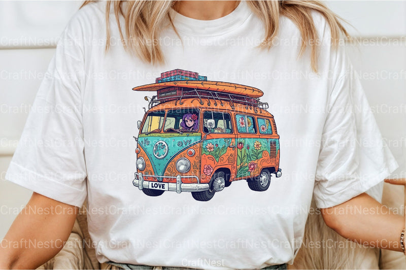 Happy Summer Van Clipart Bundle - CraftNest - Digital Crafting and Art