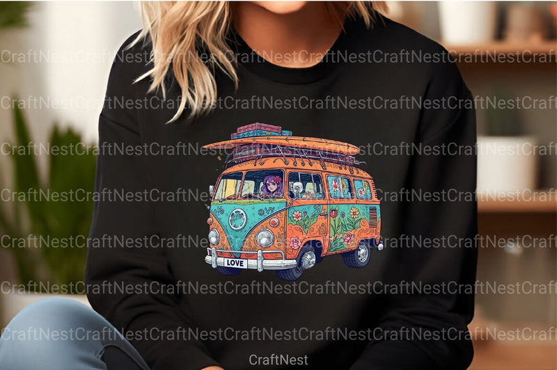 Happy Summer Van Clipart Bundle - CraftNest - Digital Crafting and Art